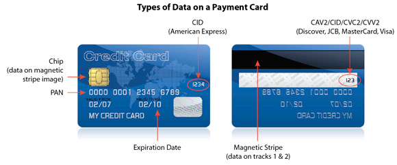 types of data on a payment card ra bank